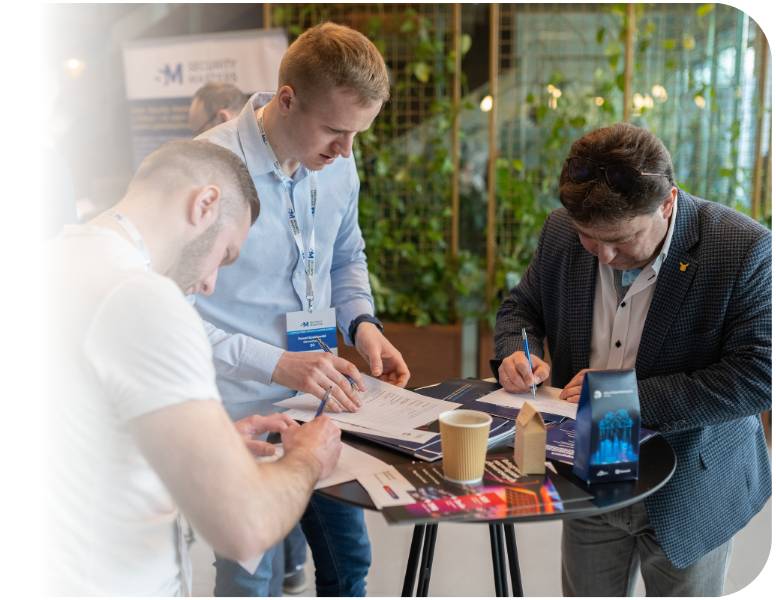 At the table during a Security Masters conference